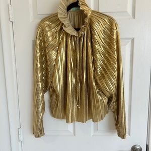 Karlie Gold Long Sleeve Size Large Blouse